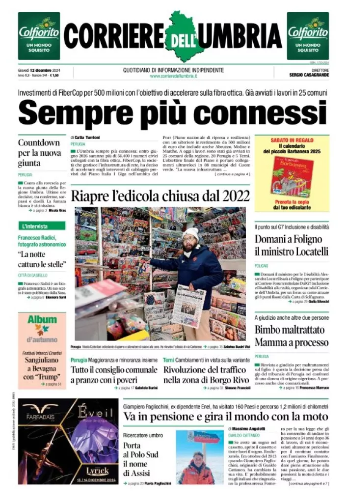 Prima-pagina-corriere umbria-del-2024-12-12